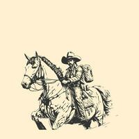 rodeo occidental cow-boy ancien main tiré ouvrages d'art photo