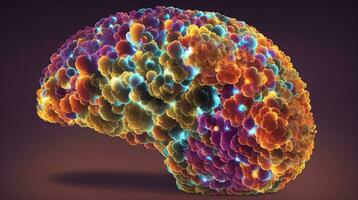 une stylisé cerveau icône représentant intelligence et connaissance ai génératif photo