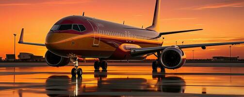 passager avion dans le aéroport - ai génératif photo