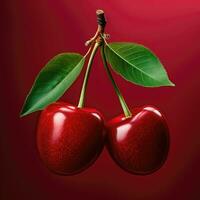 cerises avec rouge Contexte - ai génératif photo