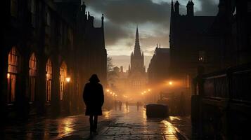 Edinbourg s Royal mile silhouette photo