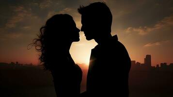 couple s silhouette photo