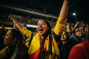 équatorien Football Ventilateurs célébrer une la victoire photo