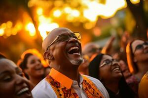 parc rassemblement de Christian gospel chanteurs dans louange de Seigneur Jésus Christ photo