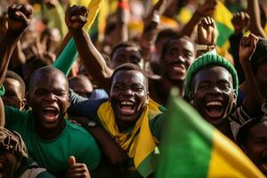 malien Football Ventilateurs célébrer une la victoire photo