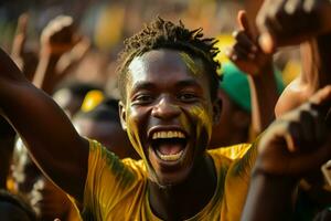 Sénégalais Football Ventilateurs célébrer une la victoire photo