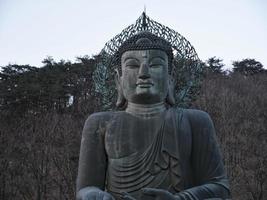 grande statue de bouddha au parc national de seoraksan. Corée du Sud photo