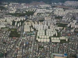 la belle vue sur la ville de Séoul depuis les airs. Corée du Sud photo