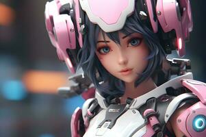 3d rendre de Mecha robot anime fille photo