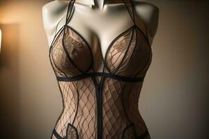 sensuel lingerie sur une mannequin. ai génératif photo