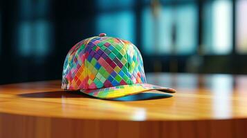 3d illustration de une coloré casquette génératif ai, ai généré photo