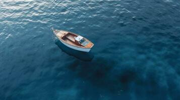 bateau sur le Lac génératif ai, ai généré photo