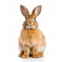 lapin isolé sur blanc Contexte. génératif ai photo