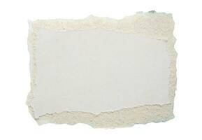 pièce de blanc papier déchirer isolé sur blanc Contexte photo