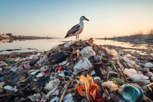 la nature cri - une de mouette avertissement - ai généré photo