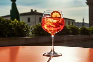 ai génératif. verre de aperol coctail photo