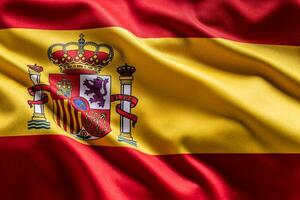 agitant drapeau de Espagne. nationale symbole de pays et Etat photo