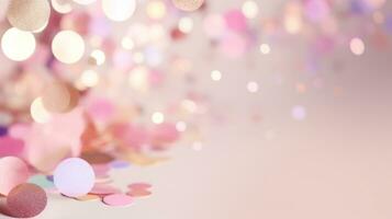 rose fête Contexte avec confettis photo