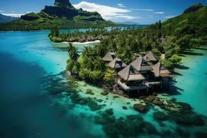 luxe villa sur tropical île - ai génératif photo