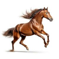 marron cheval courir galop isolé photo