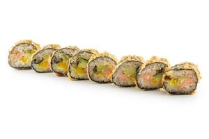 tempura Sushi maki Japonais traditionnel aliments. photo