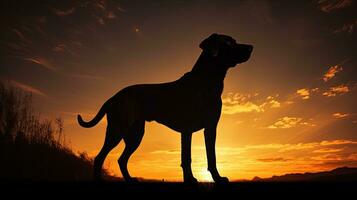 silhouette de une canin photo