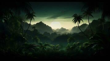 silhouette de une jungle dans le tropiques photo