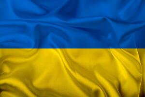 ukrainien drapeau - satin, illustration photo
