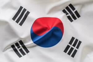 Sud Corée drapeau. coloré Sud Corée drapeau agitant dans le vent photo