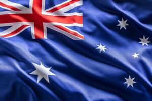 agitant drapeau de Australie. nationale symbole de pays et Etat photo