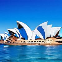 Sydney opéra maison avec mer et bleu ciel ai générer du bleu ciel photo