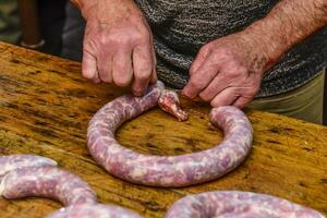 fait maison saucisses, traditionnel cuisine, Argentine photo