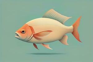 illustration de une poisson sur une bleu arrière-plan, vecteur illustration. ai génératif photo