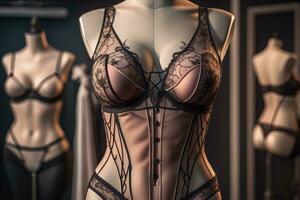 sensuel lingerie sur une mannequin. ai génératif photo