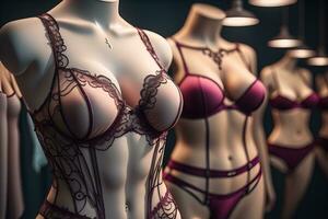 sensuel lingerie sur une mannequin. ai génératif photo