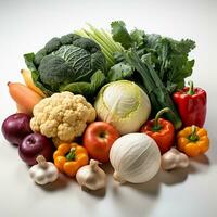 légumes frais sur fond blanc photo