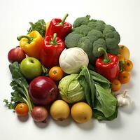 légumes frais sur fond blanc photo