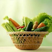 panier et certains des légumes ai généré image photo