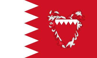 le officiel courant drapeau et manteau de bras de Royaume de bahreïn. Etat drapeau de bahreïn. illustration. photo