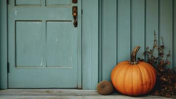 génératif ai, Halloween et action de grâces décoration pour Accueil et fête concept, citrouilles et végétaux, l'automne Contexte photo