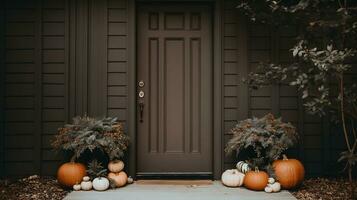 génératif ai, Halloween et action de grâces décoration pour Accueil et fête concept, citrouilles et végétaux, l'automne Contexte photo