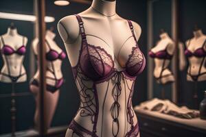 sensuel lingerie sur une mannequin. ai génératif photo