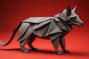 papier origami animal isolé sur solide Couleur Contexte. ai génératif photo