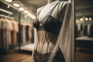 sensuel lingerie sur une mannequin. ai génératif photo