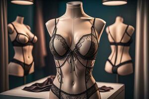 sensuel lingerie sur une mannequin. ai génératif photo