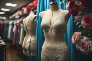 sensuel lingerie sur une mannequin. ai génératif photo