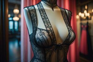 sensuel lingerie sur une mannequin. ai génératif photo