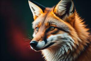 portrait de une rouge Renard, vulpes vulpes. ai génératif photo