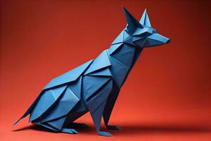 papier origami animal isolé sur solide Couleur Contexte. ai génératif photo