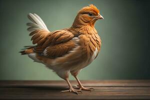 coloré poulet sur une solide Couleur arrière-plan, studio photo. ai génératif photo